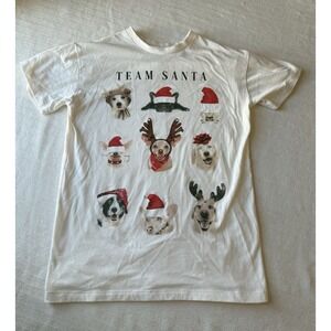 GRAYSON THREADS Team Santa Dog Christmas Graphic White Short Sleeve T-Shirt S